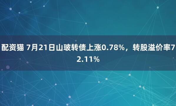 配资猫 7月21日山玻转债上涨0.78%，转股溢价率72.11%
