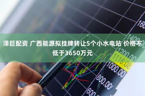 泽巨配资 广西能源拟挂牌转让5个小水电站 价格不低于3650万元